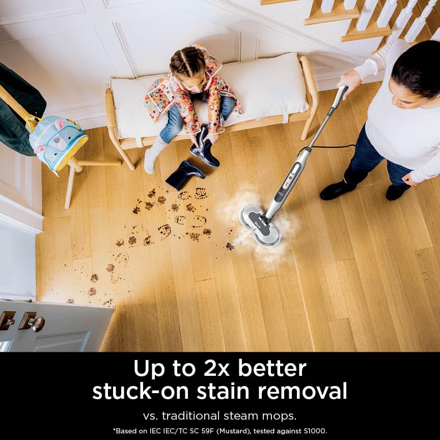 Shark Steam & Scrub with Steam Blaster Technology All-in-One Hard Floor Steam Mop with 3 Steam Modes & LED Headlights S8201, Rotator White