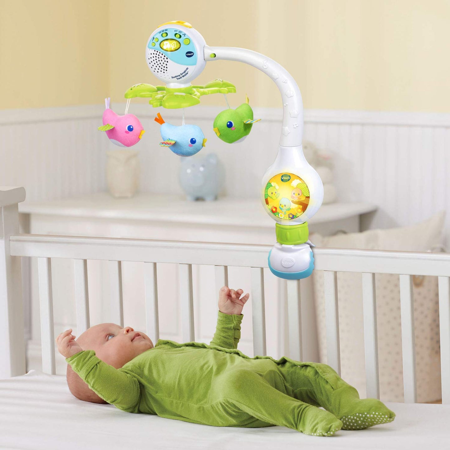 VTech Soothing Songbirds Travel Mobile, White