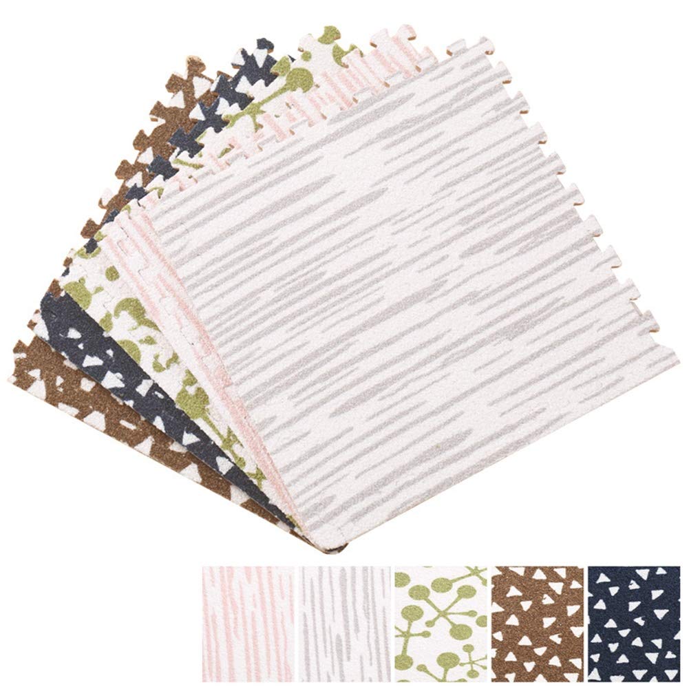 ALGFree Interlocking Floor Tiles Foam Puzzle Mat，1cm Thick Baby Toddler Crawling Mat Play Room Soft Playmats Easy Travel, Free Combination (Color : B, Size : 30x30x1cm-30pcs)