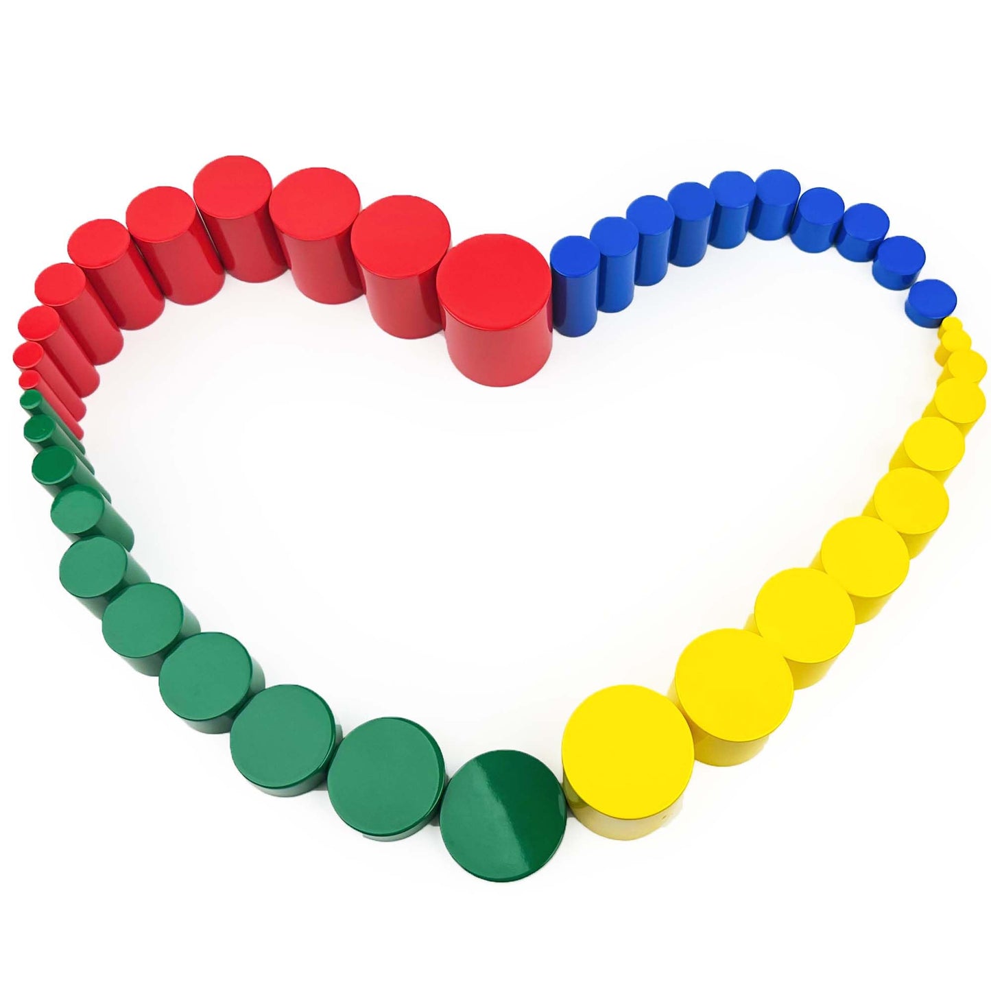 Hidoggy Montessori Knobless Cylinders(Set of 4), Early Educational Material Sensorial Toy for Toddler 3+, Preschool Learning for Kids Boy Girl Gift