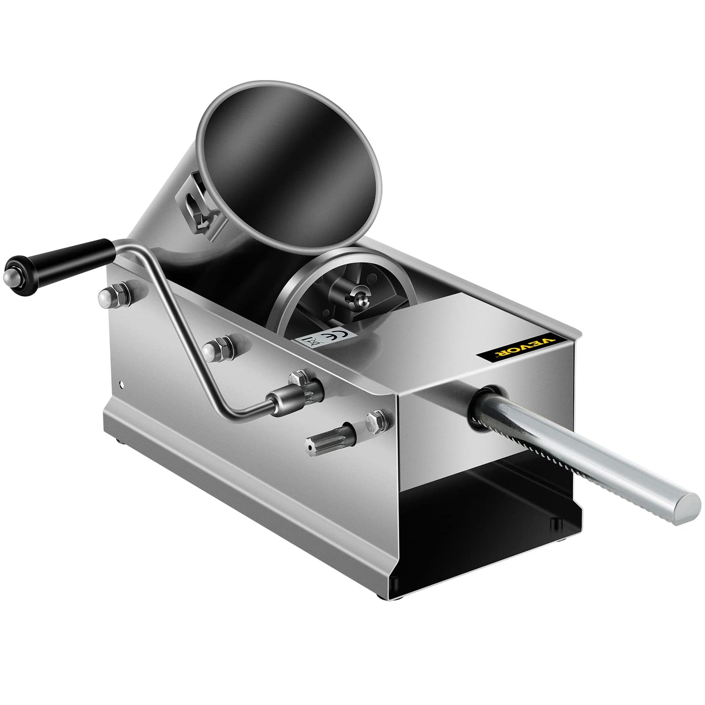 Happybuy Horizontal Sausage Stuffer 3L/ 7Lbs Manual Sausage Maker With 5 Filling Nozzles Sausage Stuffing Machine For Home & Commercial Use Stainless Steel