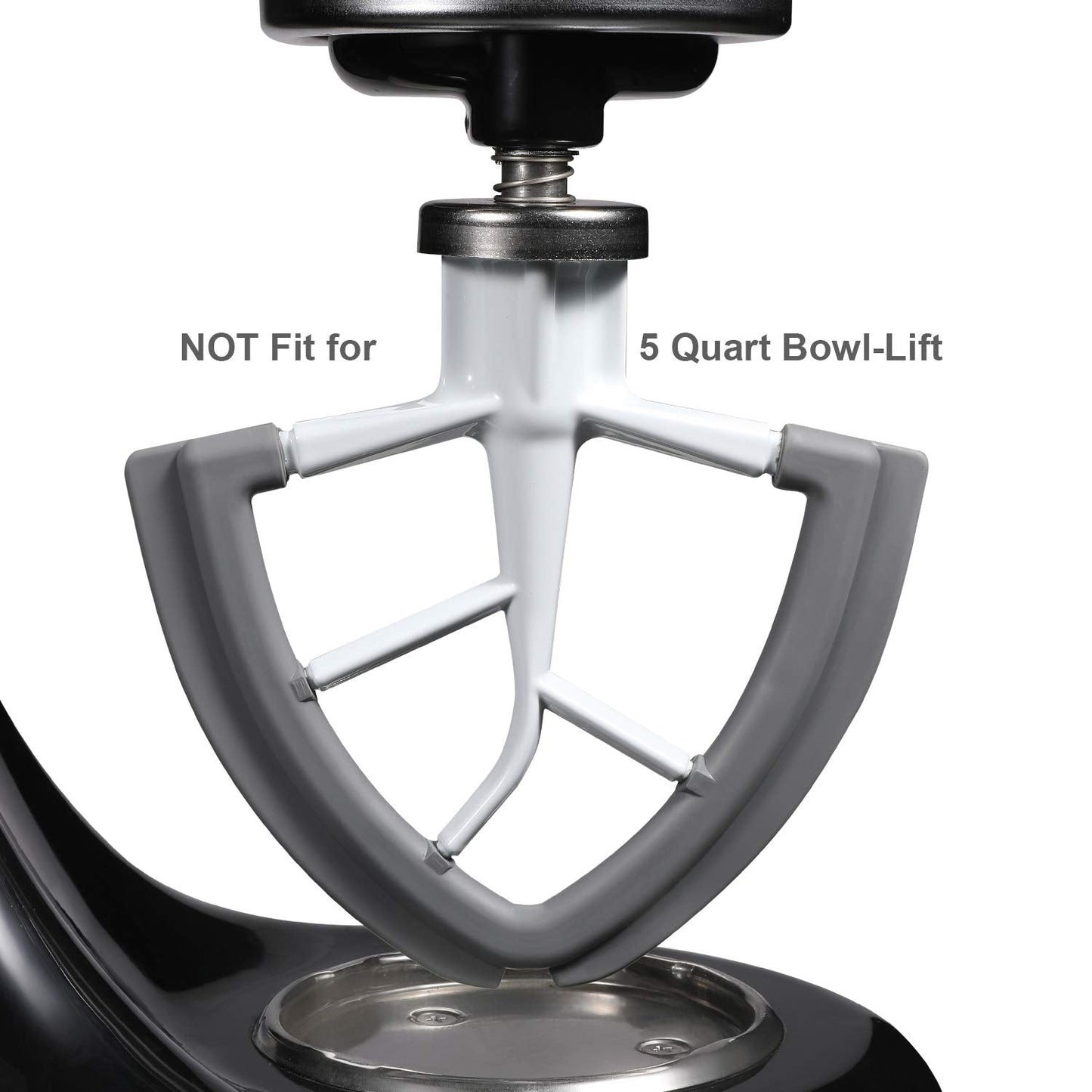 Flex Edge Beater for KitchenAid Tilt-Head Stand Mixer, 4.5-5 Quart Flat Beater Paddle with Flexible Silicone Edges Bowl Scraper, White