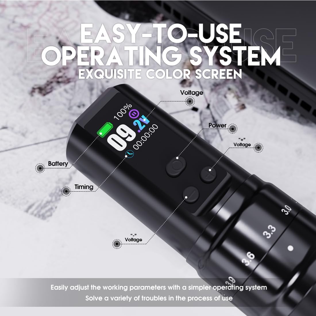 Mast Fold2 Pro Tattoo Gun, Wireless Rotary Tattoo Pen Machine, Real 7 Strokes Length, 2 Batteries 2,000mAh Power Supply Extra Battery, Mcore Tattoo Motor P-076