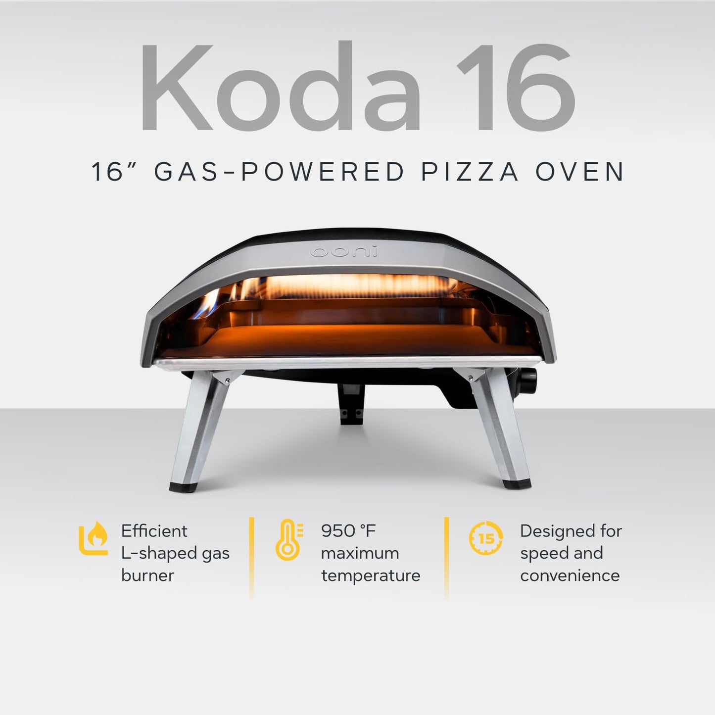 Ooni Koda 16 Outdoor Gas Pizza Oven Bundle - Includes Pizza Oven Cover, Oven Brush and Infrared Thermometer