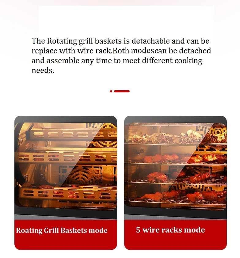 Automatic Commercial Multifunctional Oven, Rotary Vertical Electric Rotisserie,Electric Rotisserie Chicken Roaster Oven Grill Machine,75QT XL Capacity,Roasting 5-10pcs chickens at a time 220V