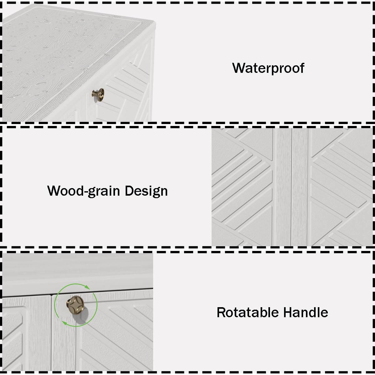 Mrosaa Storage Box Outdoor Caninet,Resin Indoor Storage Box Waterproof,Outdoor Storage Cabinets for Patio/Garden/Backyard(with 1 Shelf)-White