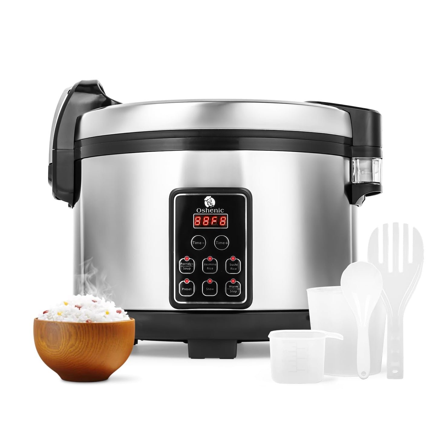 Oshenic Commercial Rice Cooker,15.85QT/84 Cups Cooked Rice,15L Extra Large Capacity Rice Cooker & Warmer,1350W Fast Rice Cooker With LED Display,Nonstick Inner Pot,Multi-Function Electric Rice Maker