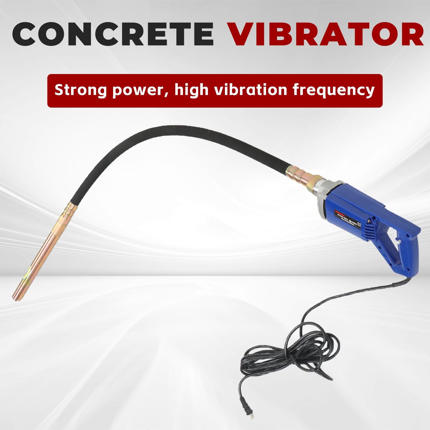 findmall Electric Concrete Vibrator 1500W 110V Hand Held Concrete Vibrator 4.9Ft Long Cement Vibrarator
