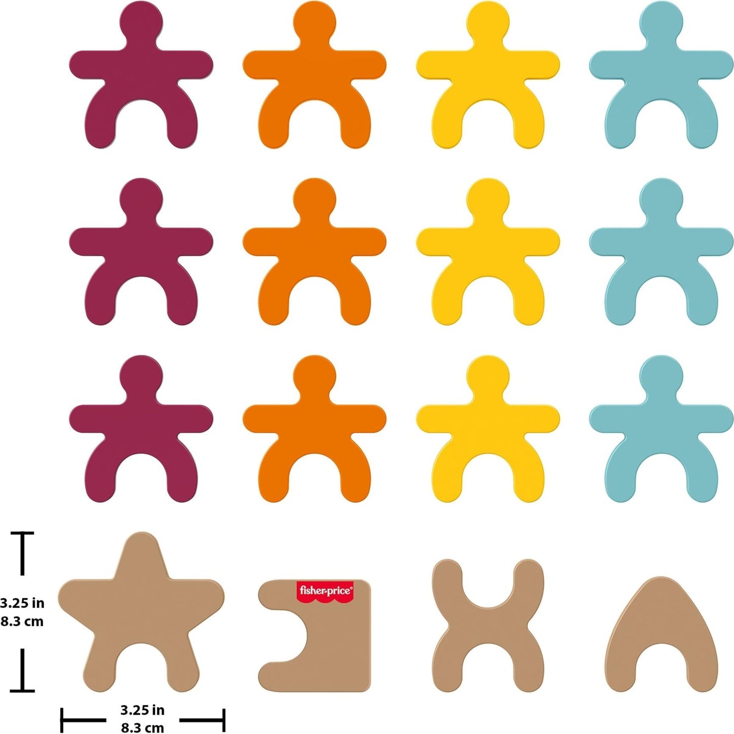 Fisher-Price Wood Montessori Toy Stacking Shapes, American Montessori Society Seal of Excellence, 16-Piece Wooden Learning Activity & Expert Play Tips for Kids Ages 2+ Years