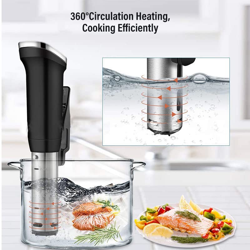 Sous Vide Cooker Immersion Circulator IPX7 Waterproof, 1800 Watts Vacuum Food Cooker, LCD Digital Display(US Plug, 110V)