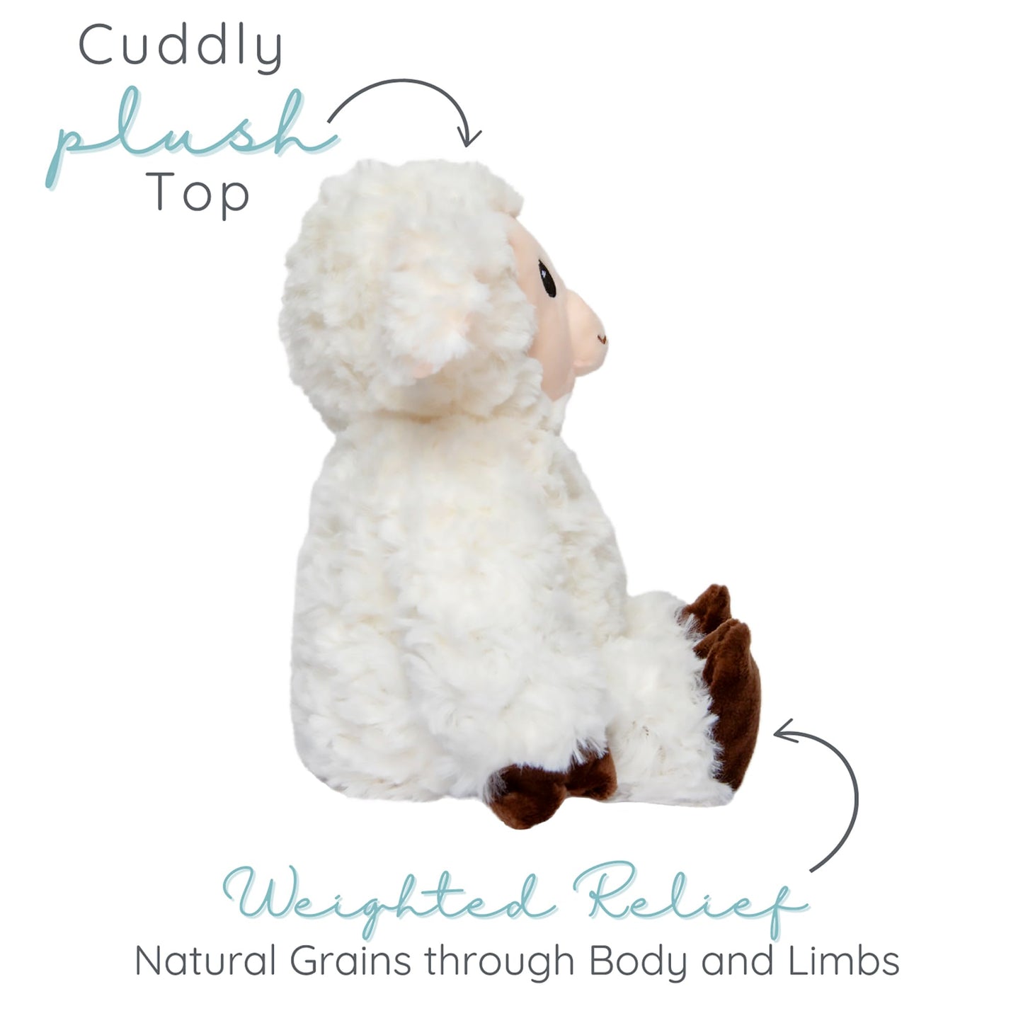 Sheep - Microwavable & Weighted Plush Stuffed Animal - Heated Plushie for Warmth - Cute, Soft, Cozy Toy for Adults & Children (Boys, Girls, & Toddlers) by Warm Pals