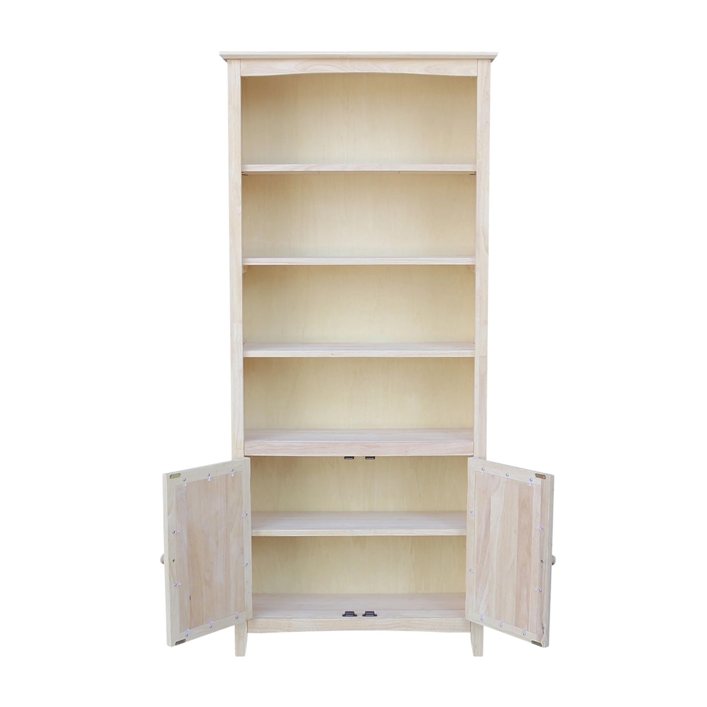 Solid Wood Shaker Bookcase - 72"H , Unfinished