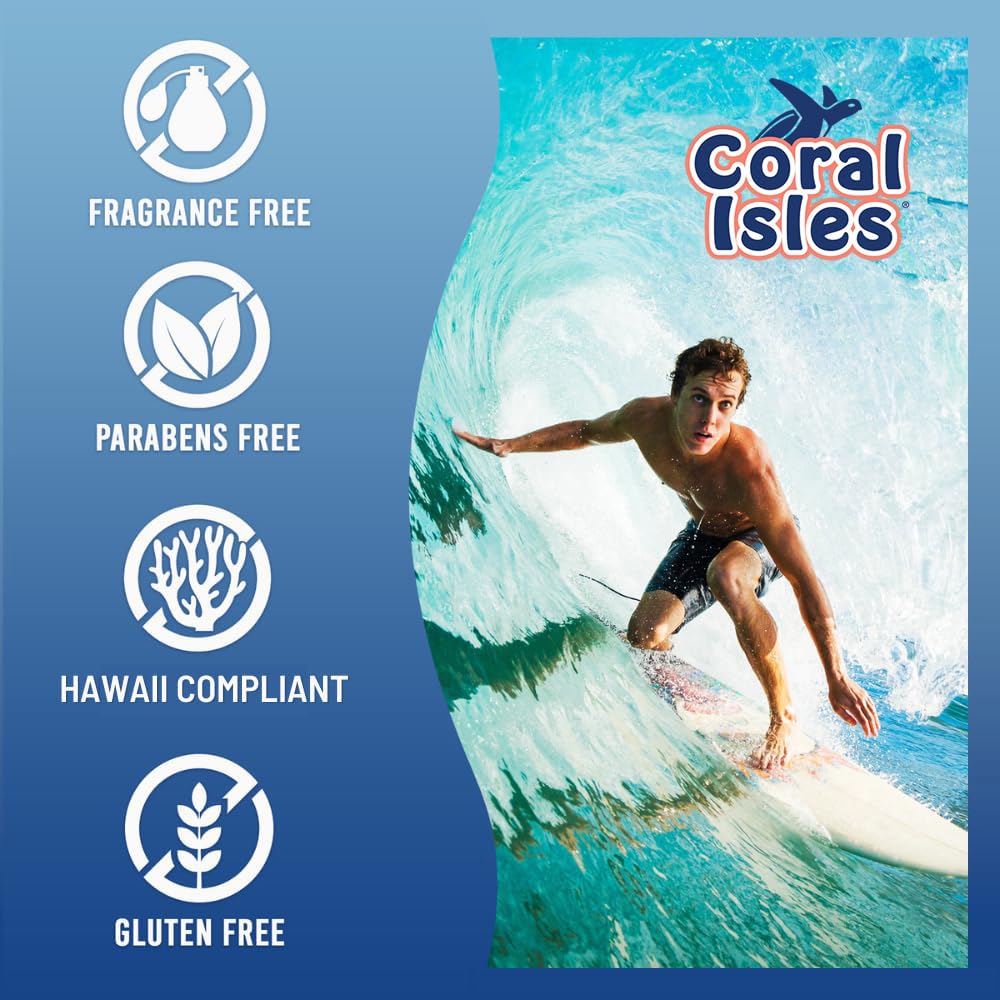Coral Isles by Rocky Mountain Sunscreen | SPF 50 KIDS Lotion | Broad Spectrum UVA/UVB Protection | Hawaii Reef-Safe Act Compliant | Oxybenzone & Octinoxate Free | Water Resistant 80 Min. | 128 Fl Oz