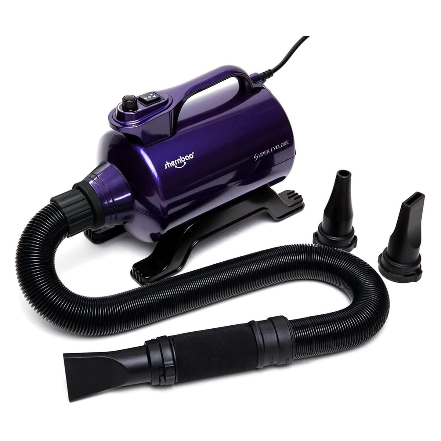 High Velocity Professional Dog Pet Grooming Hair Drying Force Dryer Blower 5.0HP (Super Cyclone) SHD-2600P (Purple)