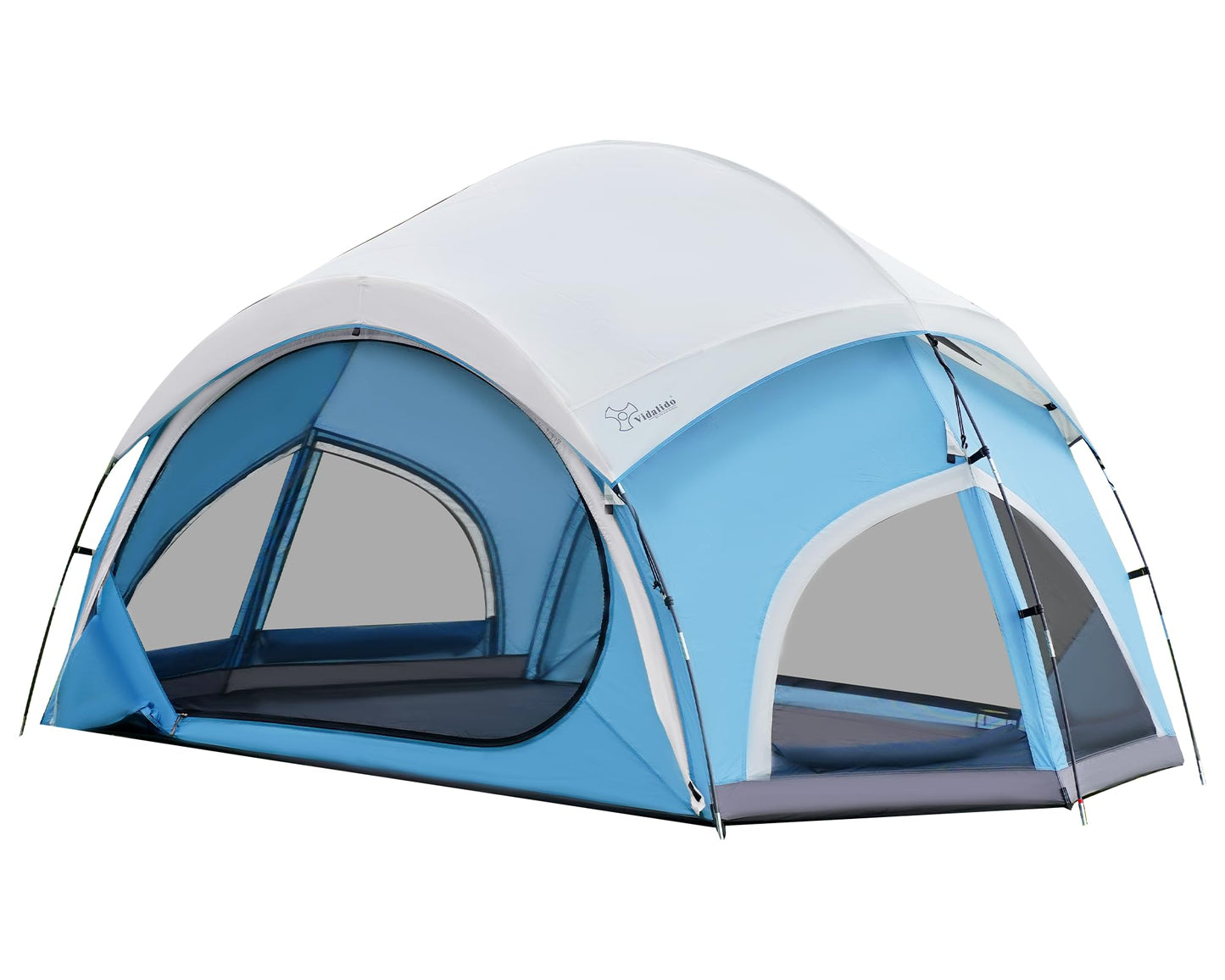 Vidalido 3-4 Person Camping Tent with 2 Large Mesh Door 4 Mesh Window Family Tents, Double Layer Waterproof Portable Easy Setup Camp Tent, Canvas Dome Tents for Camping Outdoor Hiking and Backpacking