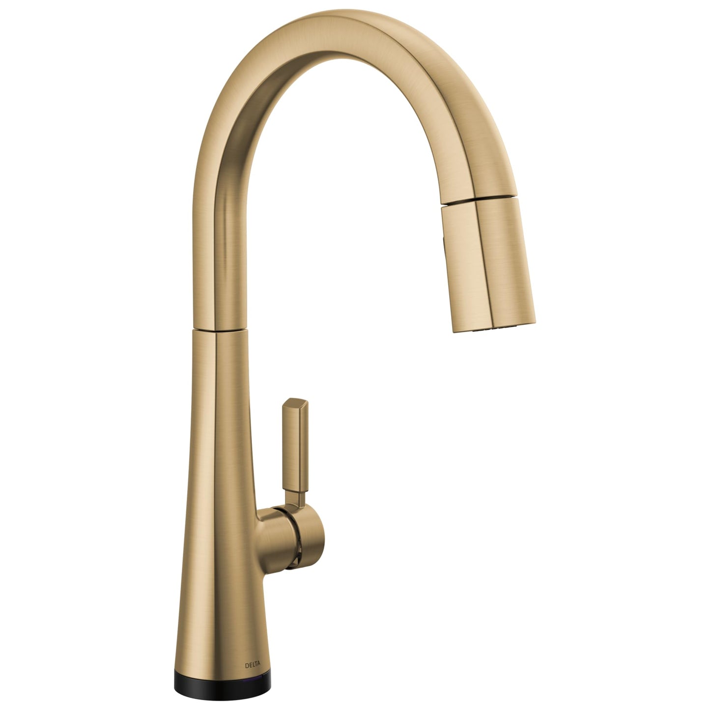 Delta Monrovia Touchless Kitchen Faucet with Touch Technology, Brushed Gold Kitchen Sink Faucet with Pull Down Sprayer, Single Hole, Lumicoat Champagne Bronze 9191TL-CZ-PR-DST