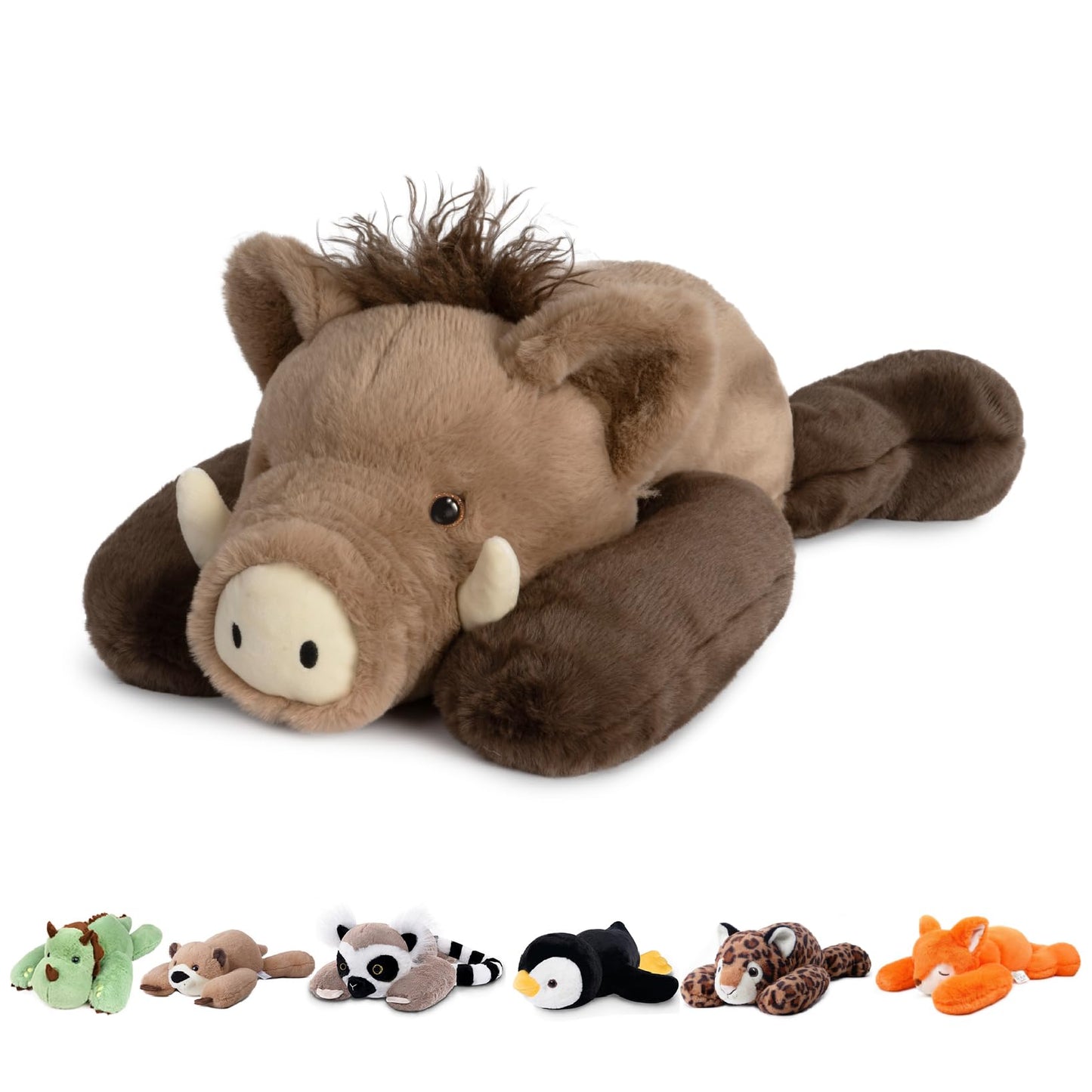 Niuniu Daddy Weighted Wild Boar Stuffed Animal for Kids & Adults, 20 Inch 3.3lb Large Plush Toy with Soft Fur, Weighted Plushies Pillow for Sensory Calm, Huggable Gift for Everyday Comfort