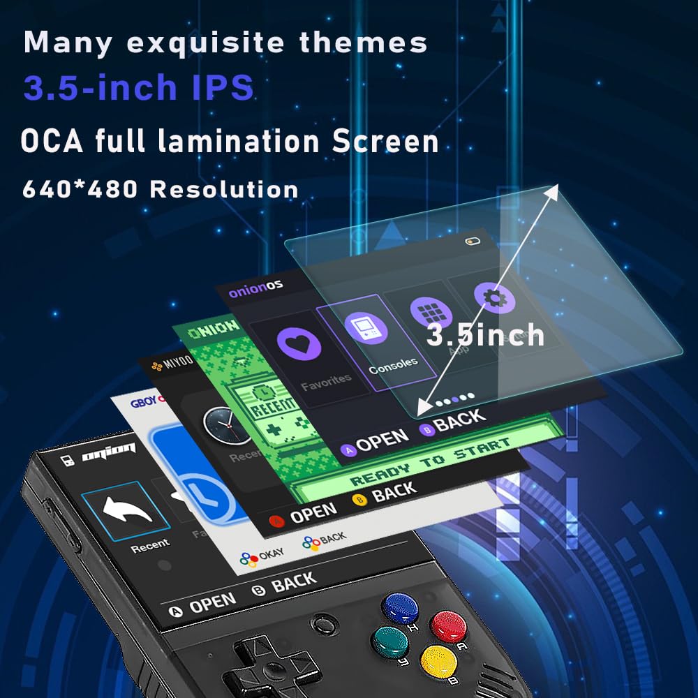 Miyoo Mini Plus with Portable Case Retro Emulator Handheld Game Console Latest Version with WiFi & RTC, 3.5’’ 640*480 IPS Screen 3000mAh Battery, Pulper 64GB
