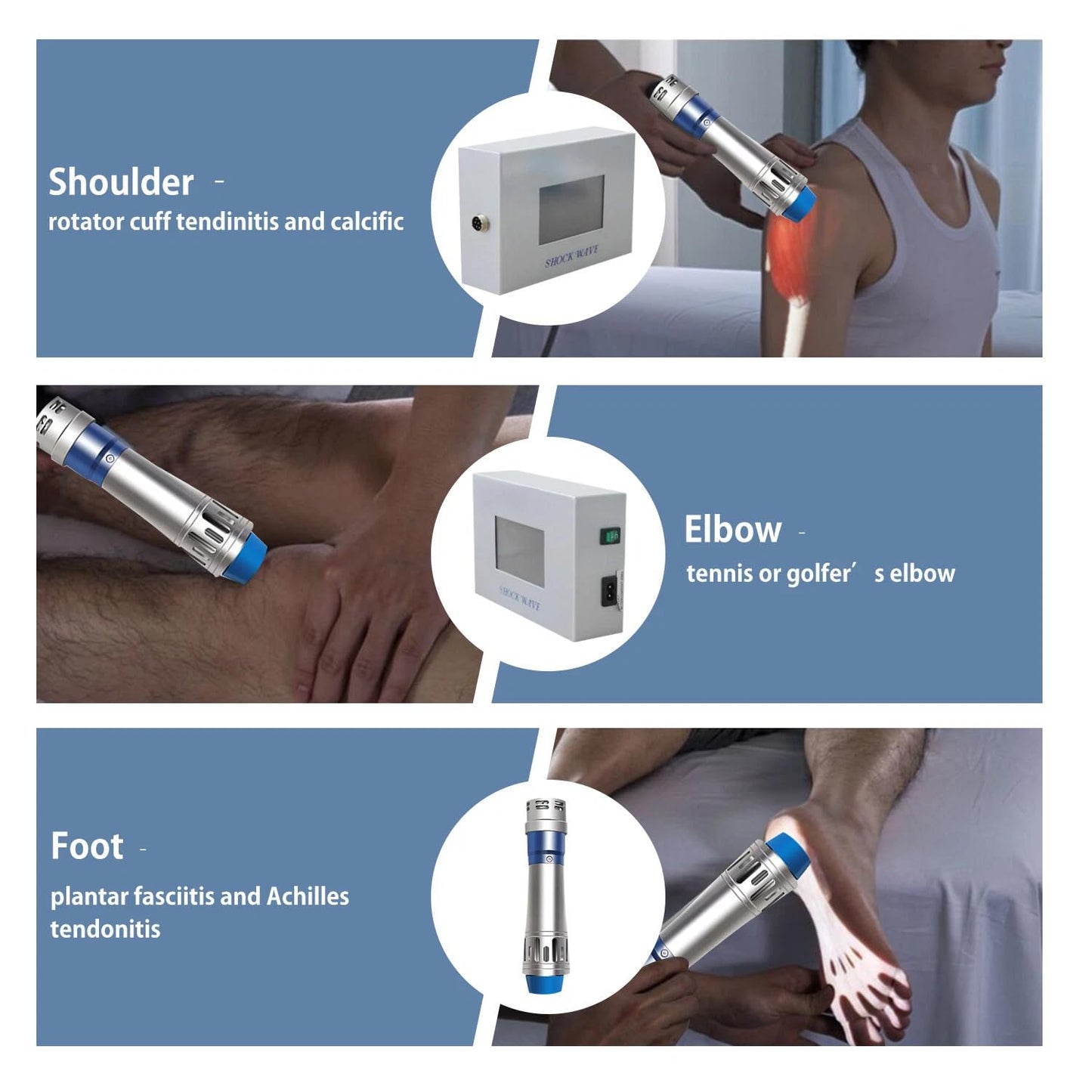 Electric Shockwave Therapy Machine for Joint Muscle Pain, Focused Shock Wave Machine with Touchscreen, Extracorporeal Shock Wave Device for Relieve Elbow Foot Knee Back Aches Home Use