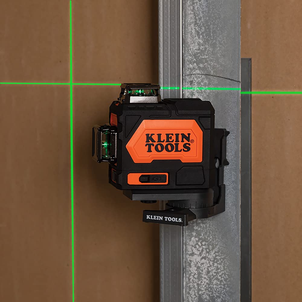 Klein Tools 80184 Laser Level 360-Degree Self-Leveling with Tripod Stand, Green Laser Level, Class 2 Laser, ≤1mW Each Beam, and Compact Tripod Kit with Mount, 2-Piece