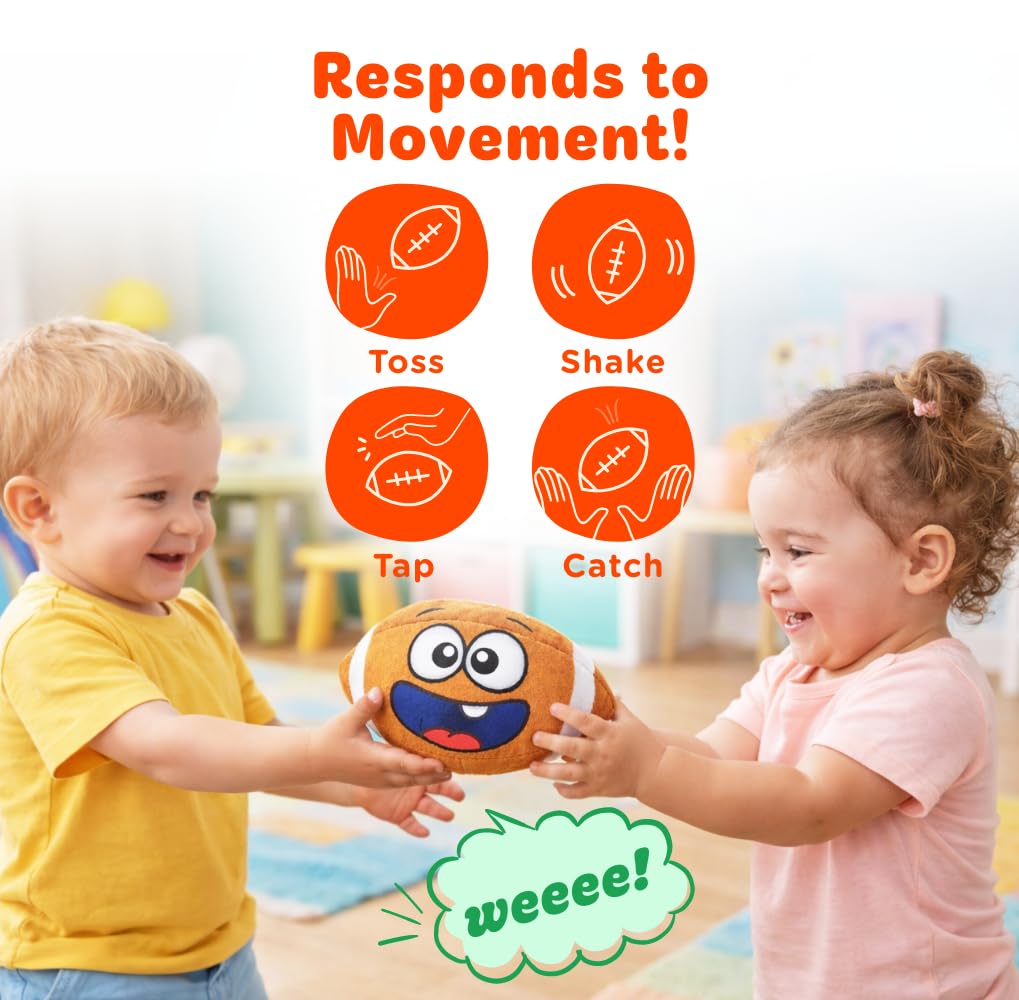 Move2Play, Hilariously Interactive Toy with Music & Sound Effects for Boy & Girl | Ball for Toddler & Baby | 6, 12, 18+ Months | 1, 2, 3+ Year Old (Football)