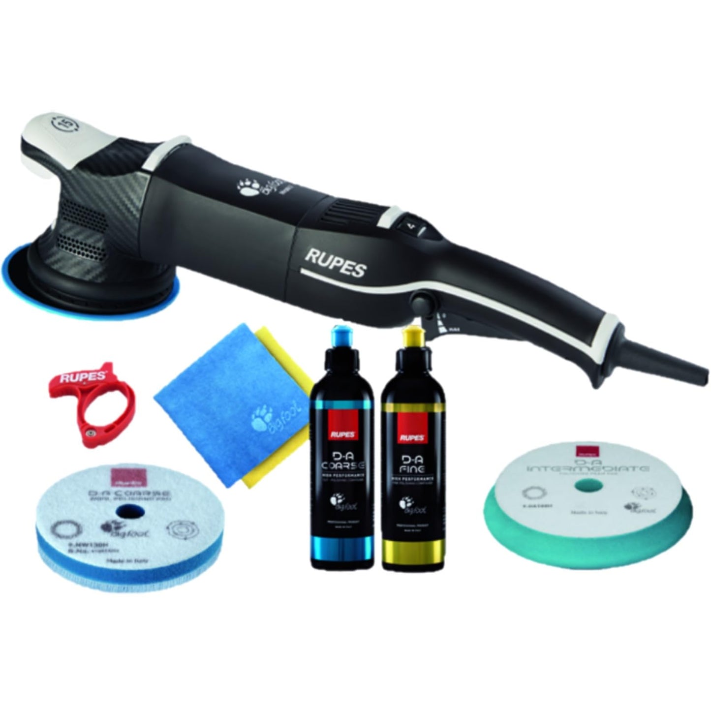 RUPES Bigfoot LHR15V/BAS Mark V Random Orbital Polisher Kit for Car Detailing & Removing Scratches | Pad Slipping Prevention | Anti-Spinning Ring | Improved Balance and Control