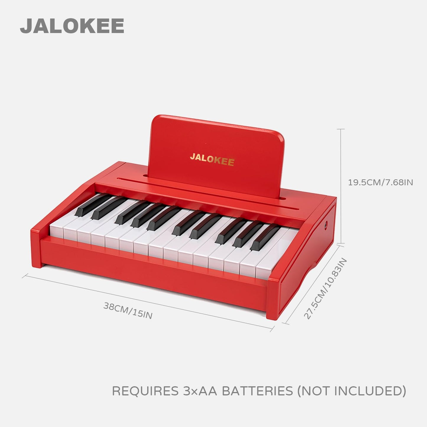 JALOKEE Kids Piano Keyboard, Digital Piano for Kids, Music Educational Instrument Toy, Wood Toy for 3+ Girls and Boys (Red, 25 Keys)