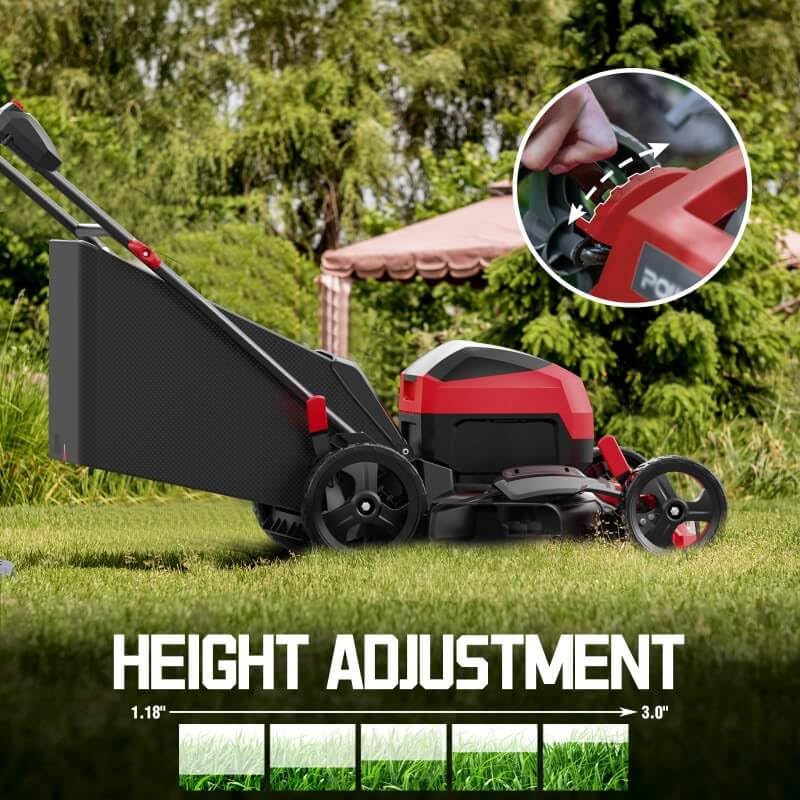 PowerSmart Electric Cordless Lawn Mower 17" 40V, 3-in-1 Brushless Push Lawn Mower, Lightweight, Foldable Handles
