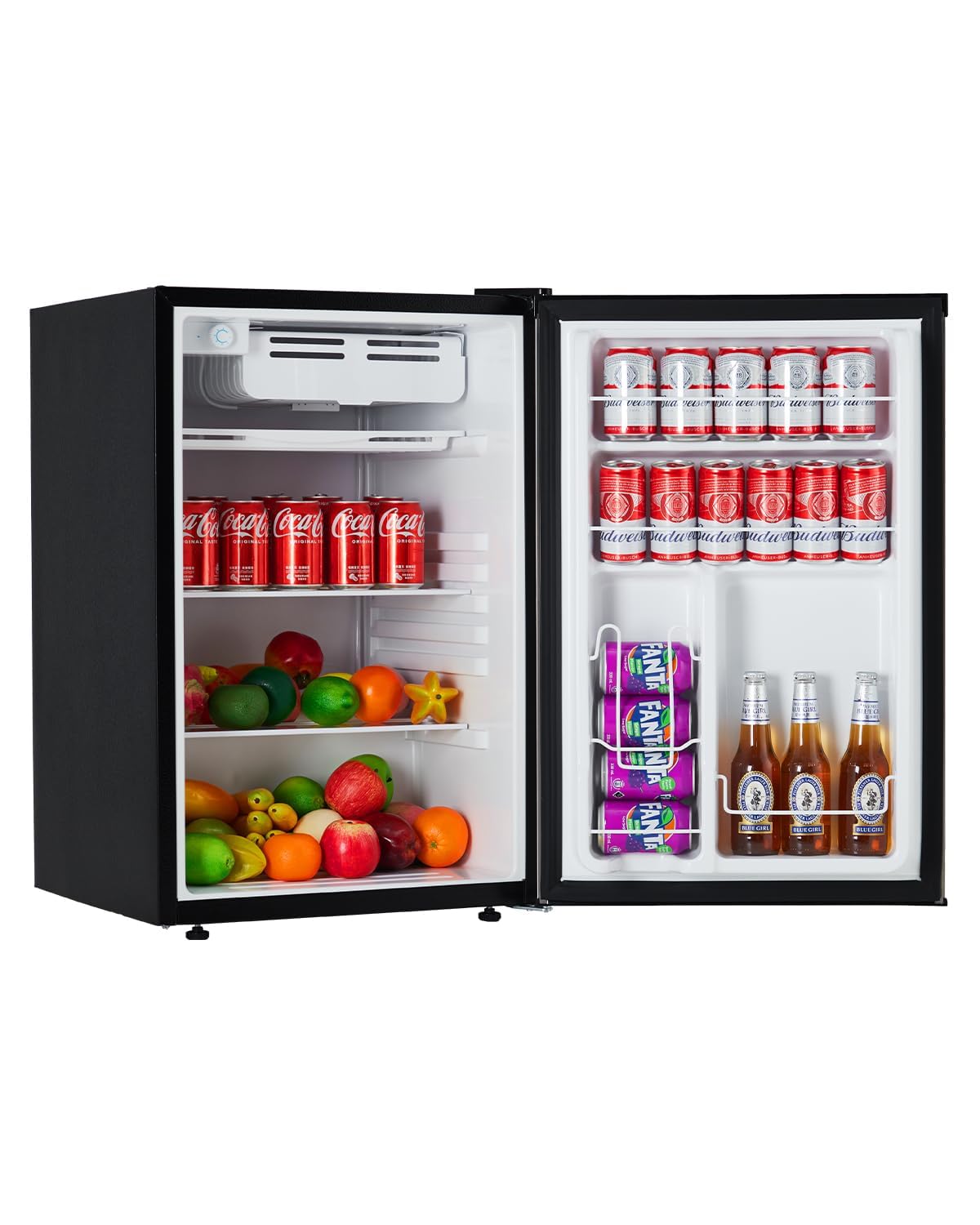 Garvee 4.5 Cu.Ft Mini Fridge with Freezer, Low Noise< 38dB, Compact Refrigerator w/Reversible Door, Adjustable Thermostat, Energy-Efficient Small Fridge for Bedroom, Office, Dorm