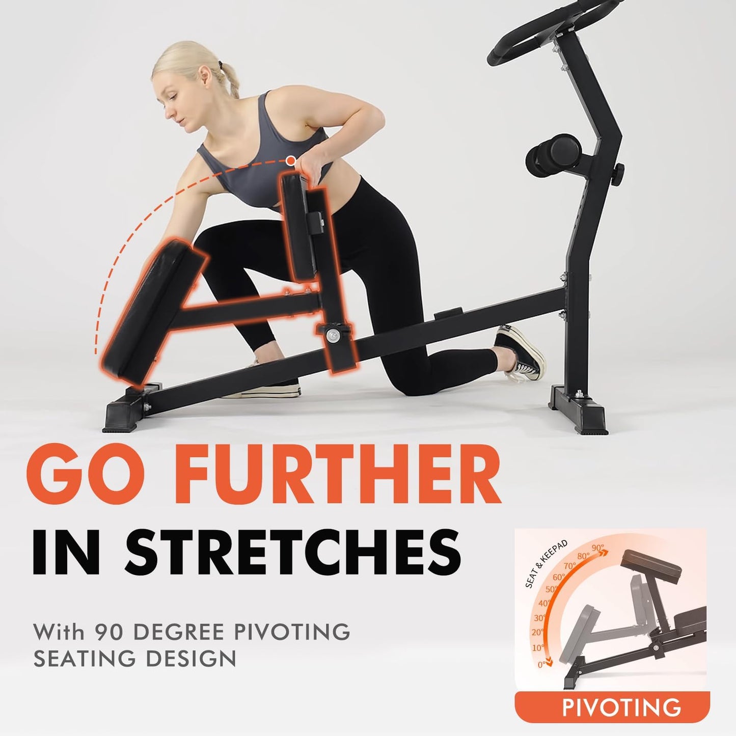 GMWD Stretch Machine, Full Body Stretching Equipment for Lumbar Stretching, Adjustable Leg Stretcher Machine, Lower Back Pain Relief, Flexibility Trainer, Improved Posture Correction, Rehab