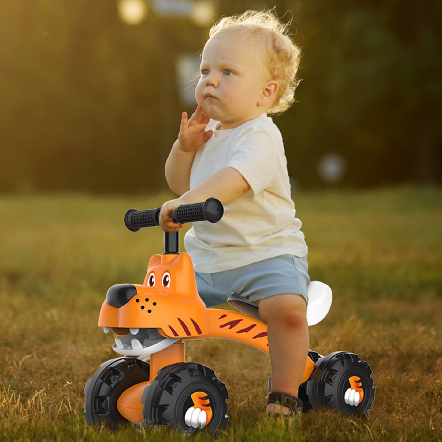 Wdmiya Baby Balance Bike for 1 Year Old Boys Girls, Riding Toys for Toddlers, No Pedal Bicycle, 12-36 Months Kids First Bike, Best Gift for Birthday, Christmas, Halloween (Tiger)