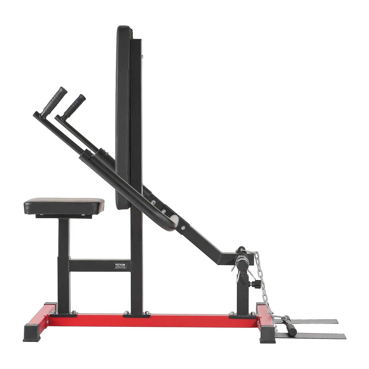 VEVOR Seated Dip Machine, Tricep Bicep Press Down Machine with Cable Bar, Adjustable Seat, and Backrest, Exercise Equipment for Chest Training, Upper Body Push Fitness Workout, Hold up to 450LBS