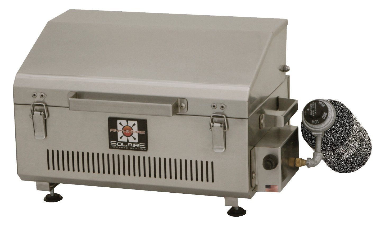 Solaire SOL-IR17BWR Portable Infrared Propane Gas Grill with Warming Rack, Stainless Steel, with Carrying Bag