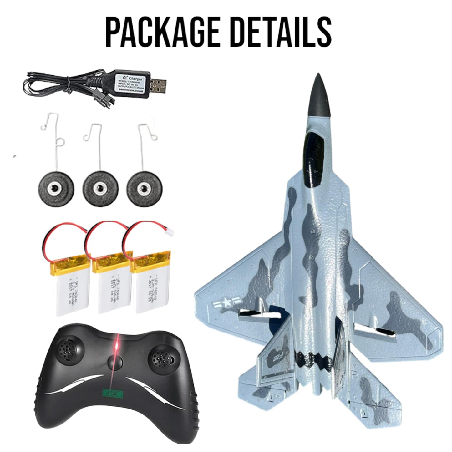 Akargol Rc Plane Jet Extra 3 Battery, Remote Control Airplane 2025 Christmast Gift- New Planes Model Led Light Aircraft Fighter Army Toy with Easy to Flying Toys for Boys and Girls