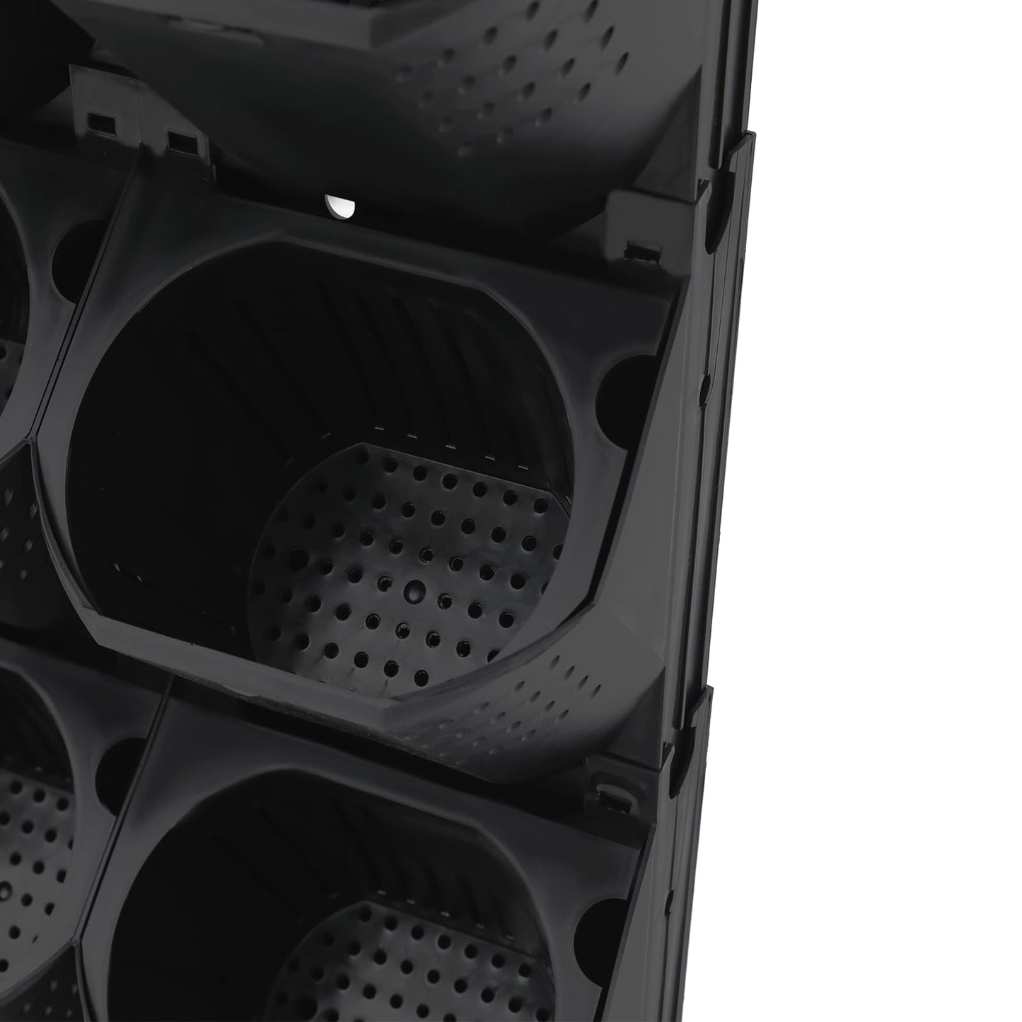HAOREBAIYU Wall-Mounted Flower Pot Holder for Indoor Outdoor Use on Balcony, Patio, Garden (36-Slot Black)