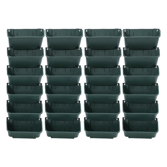 Eapmic Vertical Wall Planter with 24 Pots, Hanging Garden Plant Flowerpot Holder, Stackable Wall-Mounted Planter, Balcony Planters for Flowers Vegetables Fruits (Army Green, 24 Pots)
