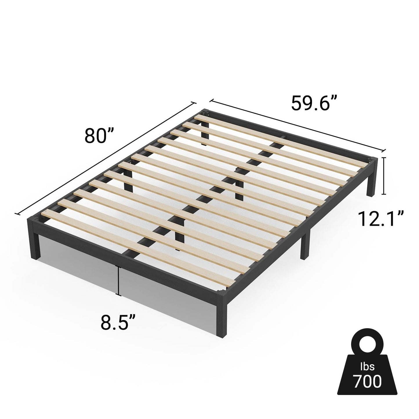 LIFEMENT Queen Classic Wood Platform Bed Frame, Noise Free, Under Bed Storage, No Box Spring Needed, Easy Assembly