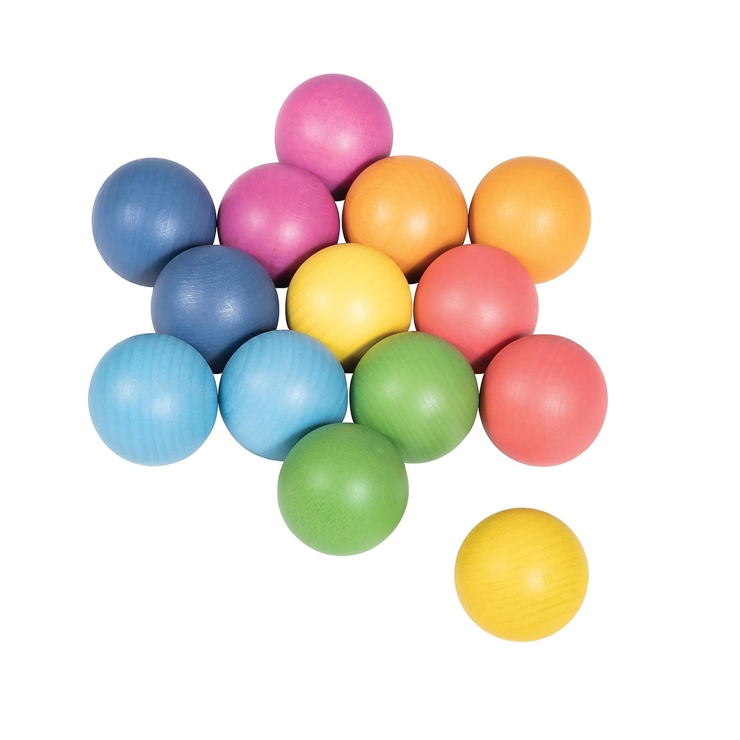 TickiT Rainbow Wooden Balls - Set of 14 - Loose Parts Wooden Toy for Babies and Toddlers 10m+ - Inspire Curiosity and Open-Ended Play