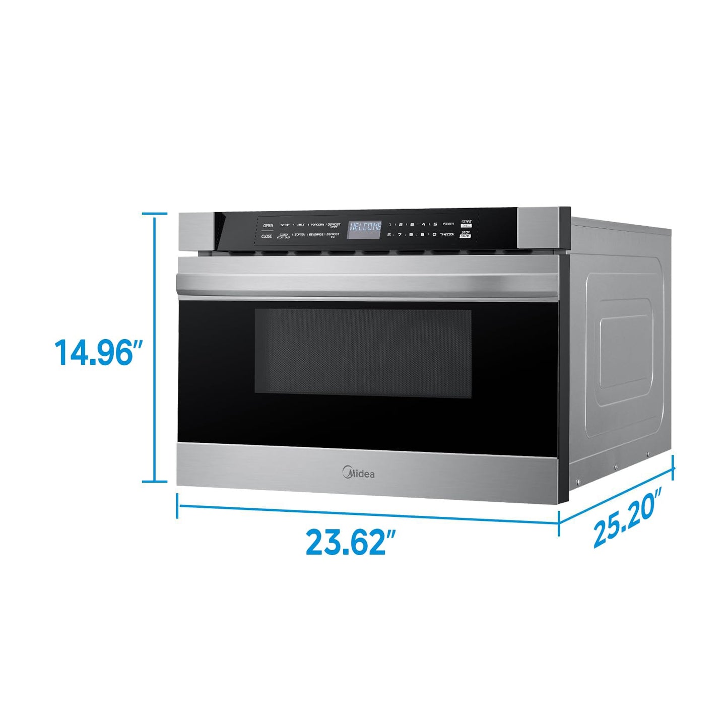 Midea MM12S2ASZ Microwave Oven, 1.2 cu.ft Drawer, Stainless Steel, Child Safety Lock
