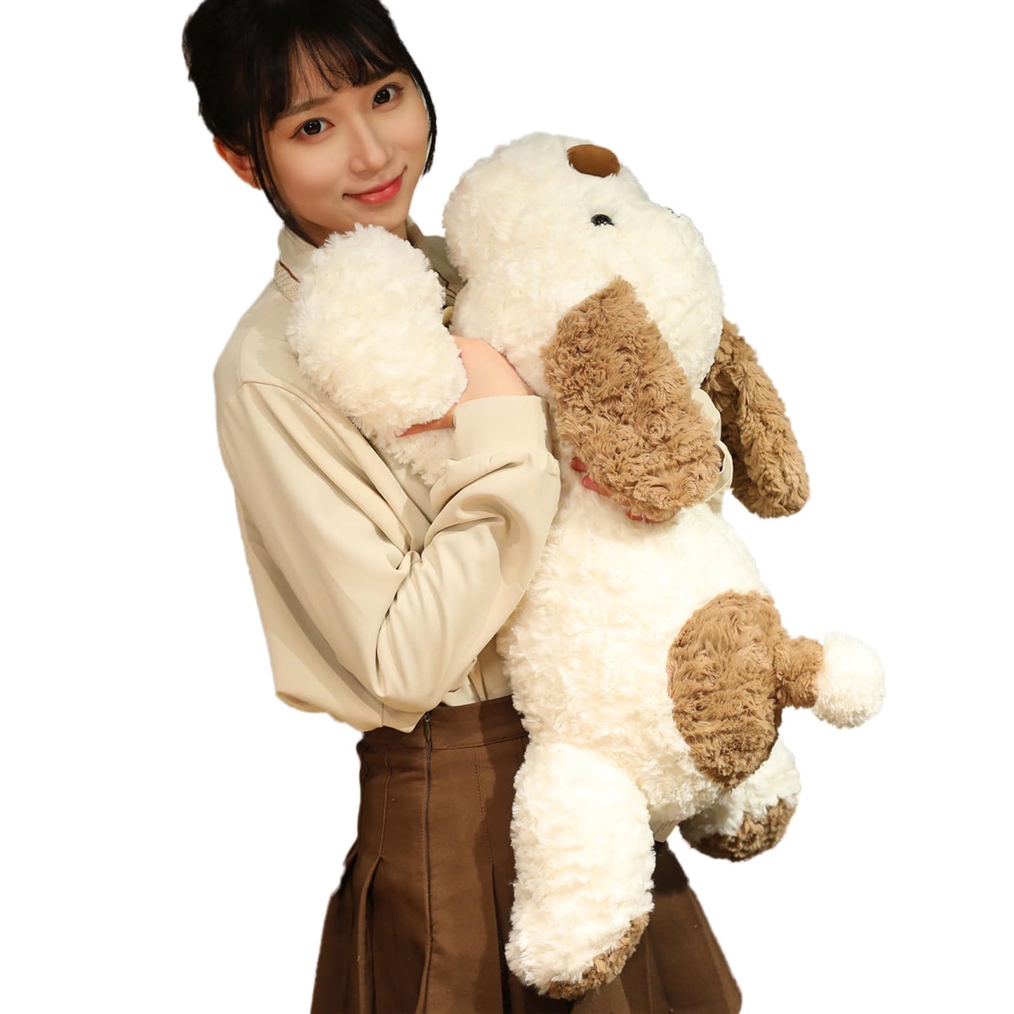 Hronsa Dog Weighted Stuffed Animal, 5.7 lbs 25.5 inch Weighted Dog Plush Toy Large Dog Stuffed Animals Weighted Puppy Plush Animals Pillow Toy Gifts for Adults & Kids, Brown