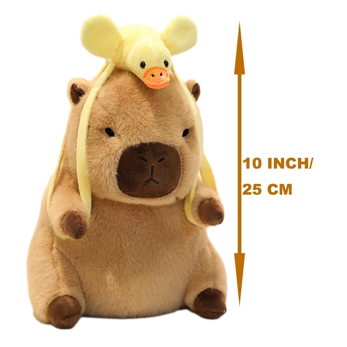 GOOC 9 Inch Soft Capybara with Removable Duck Bag Stuffed Animals Capybara Plush Toys Fluffy Plushies Fuzzy Doll Gift for Kids and Lovers in Birthday, Valentine's Day