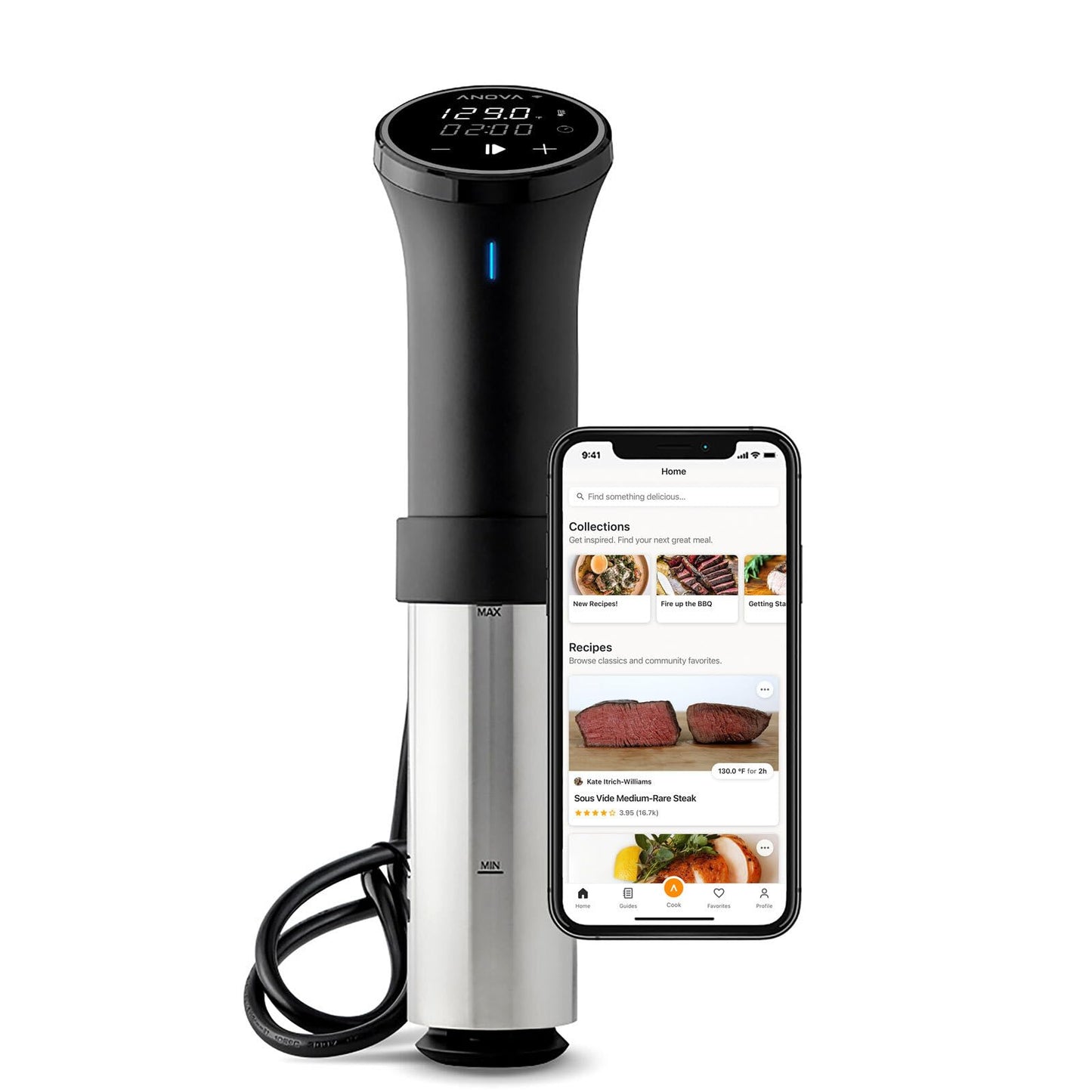 Anova Culinary Sous Vide Precision Cooker 3.0 (WiFi), 1100 Watts & Precision Vacuum Sealer Bag (Rolls),Clear,ANBR01, medium