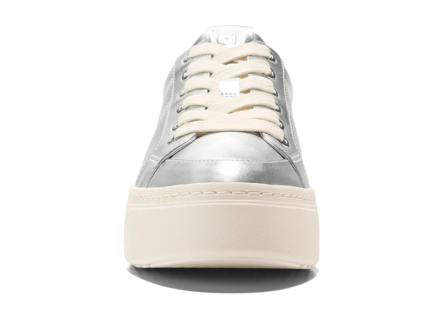 Cole Haan Womens Grandpro Max Platform Sneaker, Silver Metallic/Ivory, 9-2 US