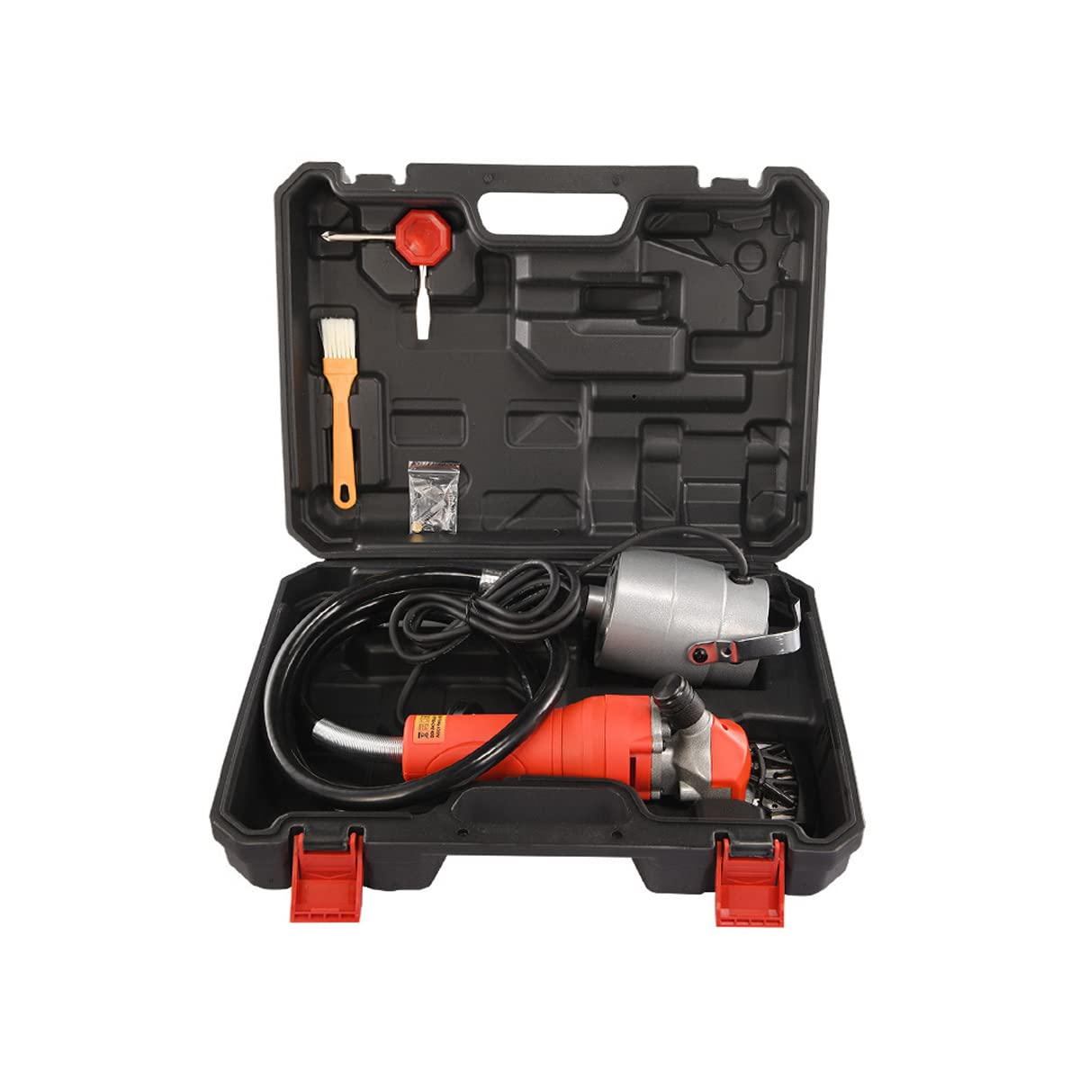 DEJUN Electric Sheep Clippers, 110V Professional Sheep Shears 1000W Wool Shearing Machine with 2 Blades (Red)