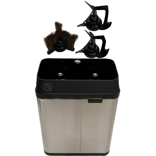 Electric Portafilter Cleaning Machine for 58mm - Knock Box Coffee Cleaner for Commercial & Home (Silver)