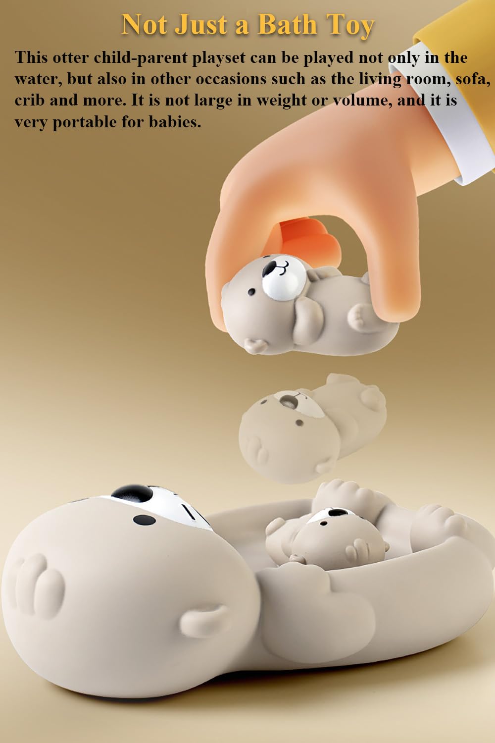 NEXTAKE Otter Bath Toy Set, Child-Mother Otter Playset Tub Toy, 1 Mother Otter and 3 Baby Otters Water Toy Bathtub Otter Toy Set Otters Family Floating Toy for Babies
