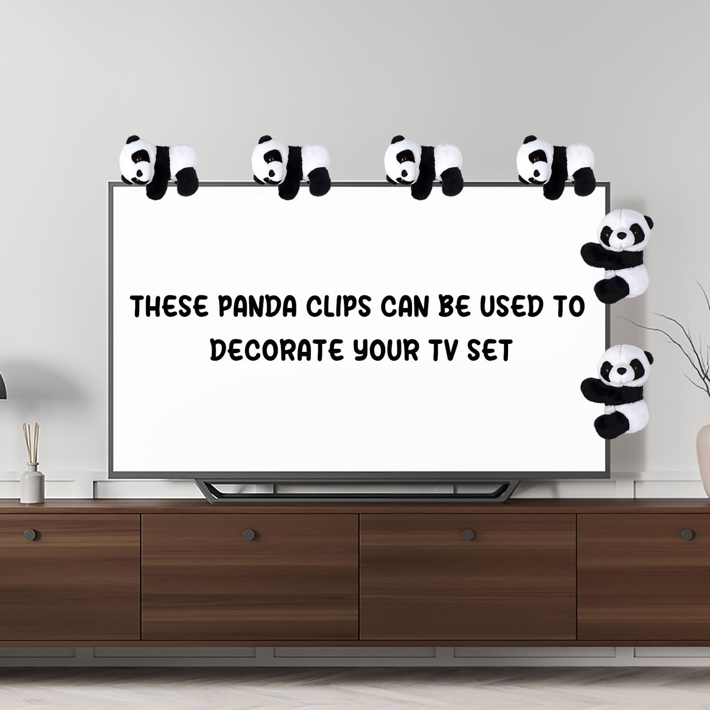 Haiabei 12Pcs Finger Panda Plush 4 inch Pandas Clips Curtain Holder Stand Note Memo Clips Photo Holder Cute Panda-s Toy Doll Finger Kids Toy,Home Decoration Plant Pots Bonsai Craft Decor