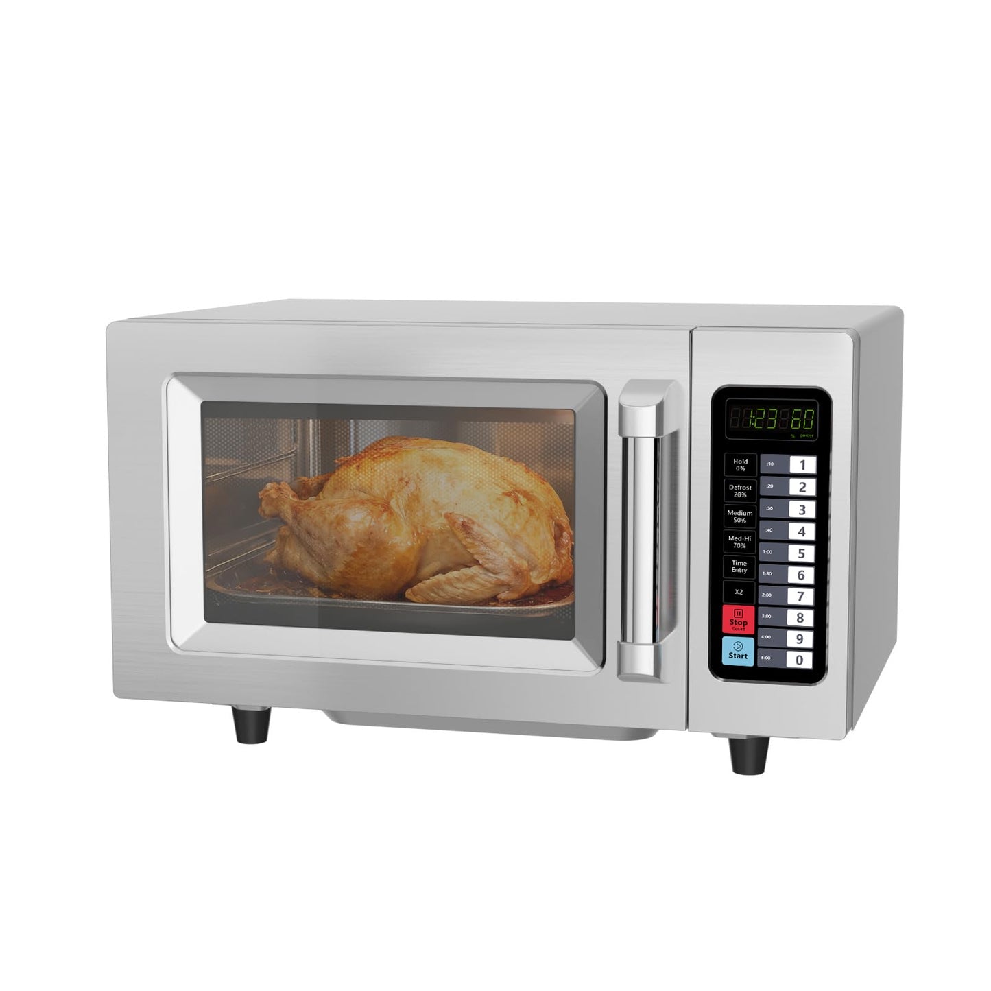 CROSSON Commercial Countertop 25L Microwave Oven W/ 10 Programmable Memory Menu,5 Power Level,3 Stage Cooking and Touch Screen Control-1000W,0.9 Cu.Ft