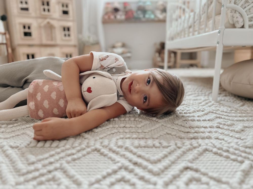 Apple Park Kids Knit pals 16.5" Soft Toy | Non-Toxic, Hypoallergenic, 100% Organic Cotton for 0m+ | Stuffed Animal (Luella)