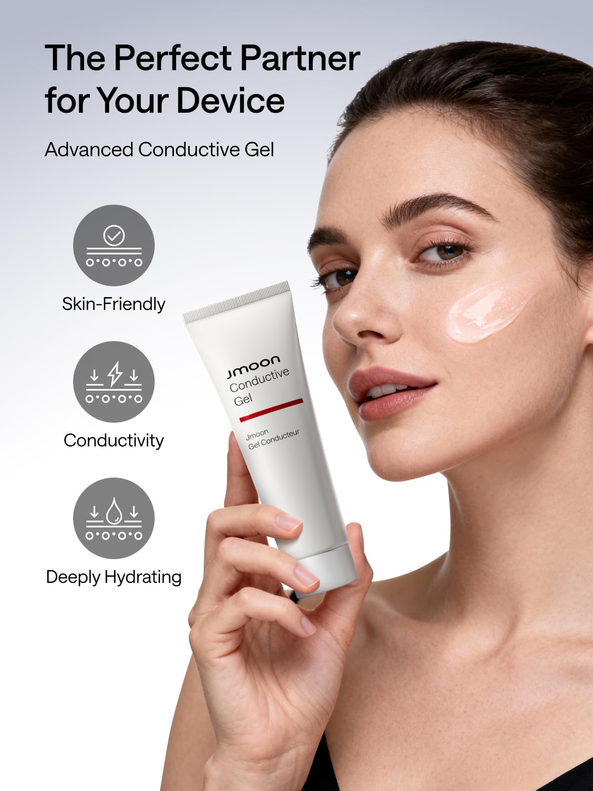 JMOON by Ulike Microcurrent Facial Device, Red Light Therapy for Face, Medical-Grade Anti-aging Skin Care, 4 Modes & 5 Energy Levels for Face Lift, Ideal for Smile Lines, Eyes, Forehead, 2 Gels Includ